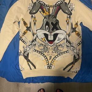 NWT Left Point Cream Graphic Sweatshirt with Cartoon Design